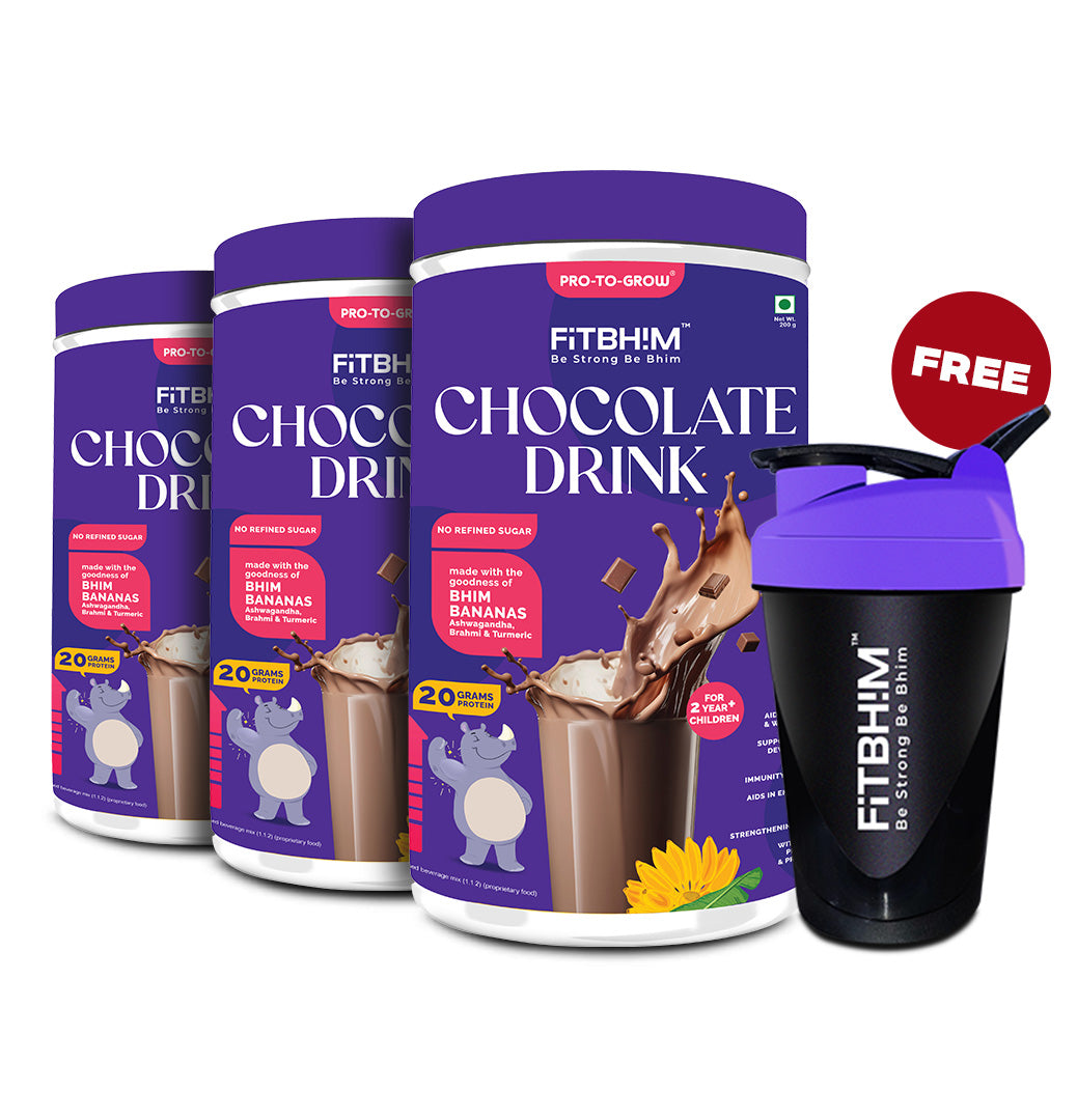 Chocolate Health Drink for Kids – Pack of 3 (200g Jars) with Complimentary Sipper