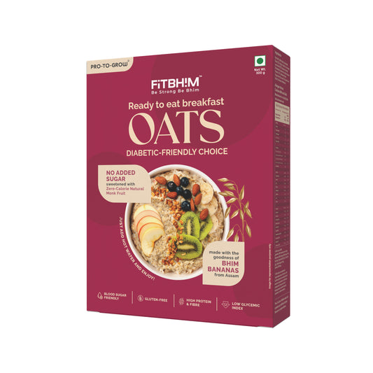 Fitbhim Diabetic Friendly Oats for Adults 300g | Bhim Bananas, Millets & Monk Fruit | Zero Added Sugar & Gluten-Free