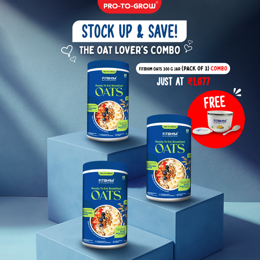 Fitbhim Ready-to-Eat Jaggery Oats Bhim Banana (300g × 3 Jars) + Everyday Breakfast  Fitbhim 500ml Bowl with Spoon (FREE)