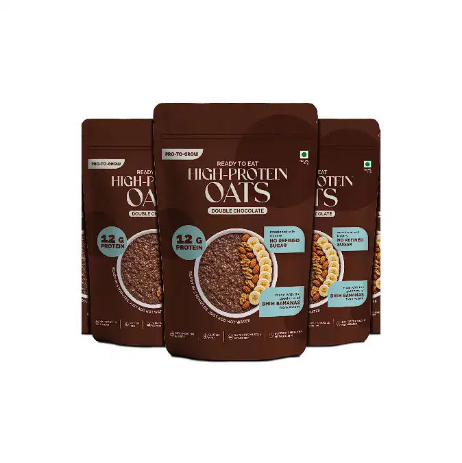 Ready-to-Eat Double Chocolate High Protein Oats - 50g Single Serve ( Pack of 3 )