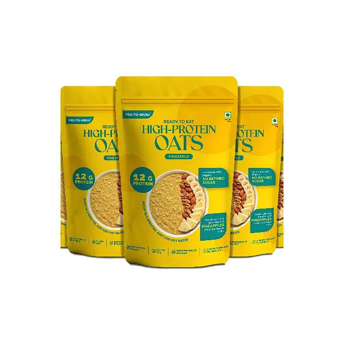 Ready-to-Eat Pineapple High Protein Oats - 50g Single Serve ( Pack of 3 )