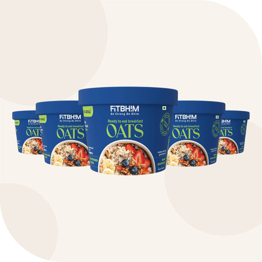 FitBhim On-The-Go Breakfast Jaggery Oats - Pack of 5 (60g)
