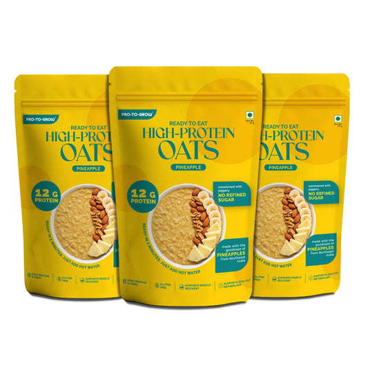 Ready-to-Eat Pineapple High Protein Oats - 50g Single Serve ( Pack of 3 )