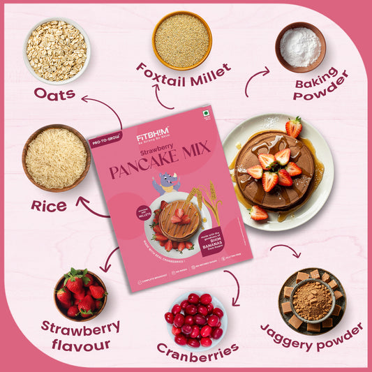 Fitbhim Combo — Strawberry Pancake Mix (250g) + Hazelnut Spread (300g)