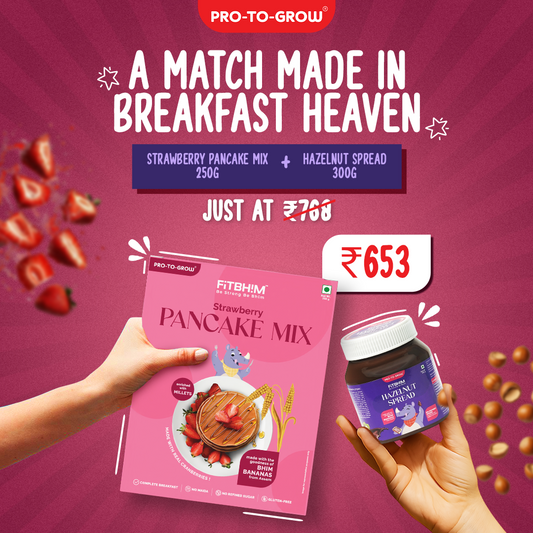 Fitbhim Combo — Strawberry Pancake Mix (250g) + Hazelnut Spread (300g)