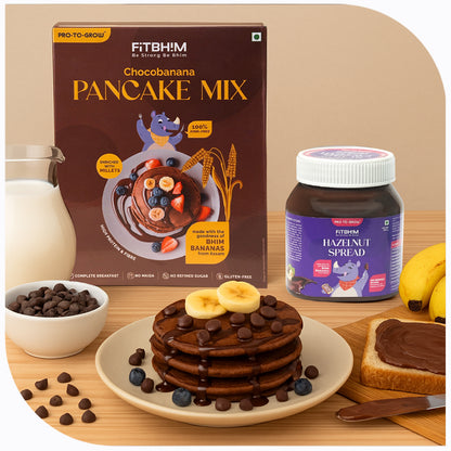 Fitbhim Combo — Chocobanana Pancake Mix (250g) + Hazelnut Spread (300g)